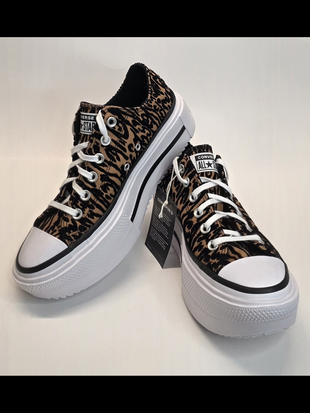 Converse Double Stack Platform Leopard Print Chuck Taylor All Star Men 8.5 & 11